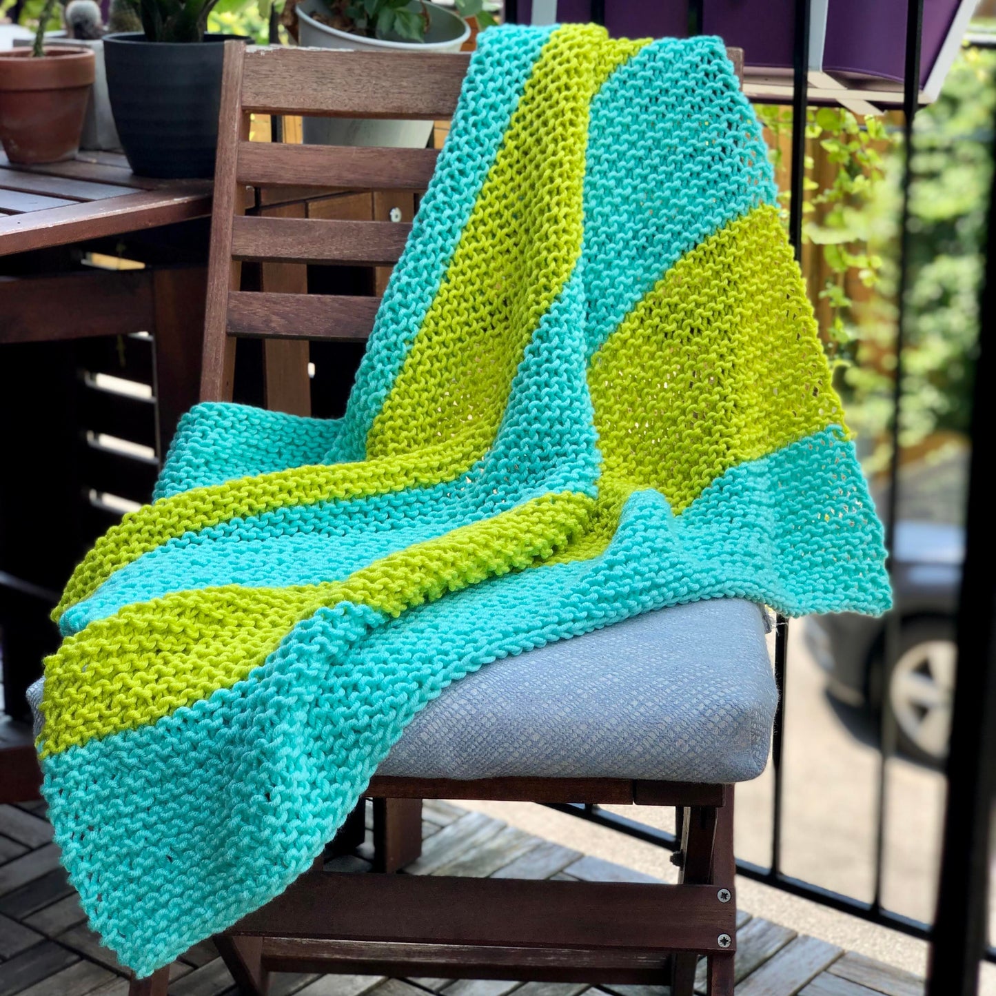 Couverture légère - Turquoise & vert fluo
