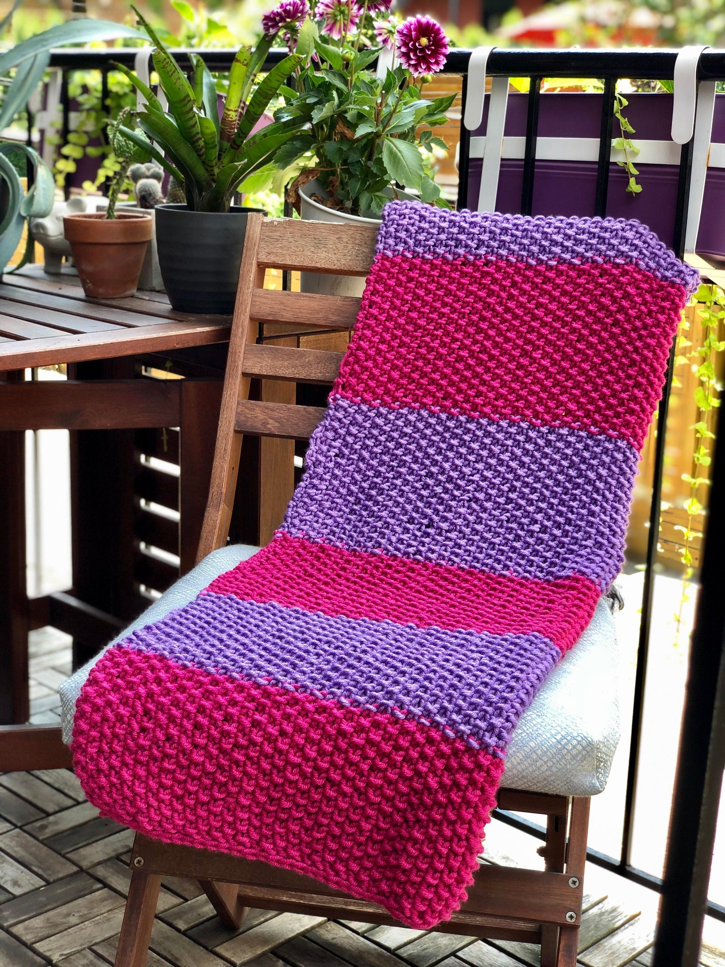 Couverture légère - Mauve & rose