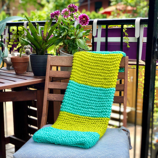 Couverture légère - Turquoise & vert fluo